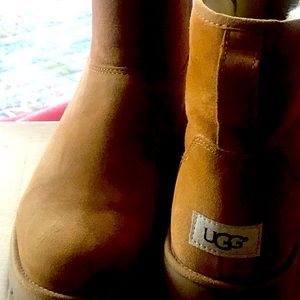UGG size 9 Carmel booties new with box .